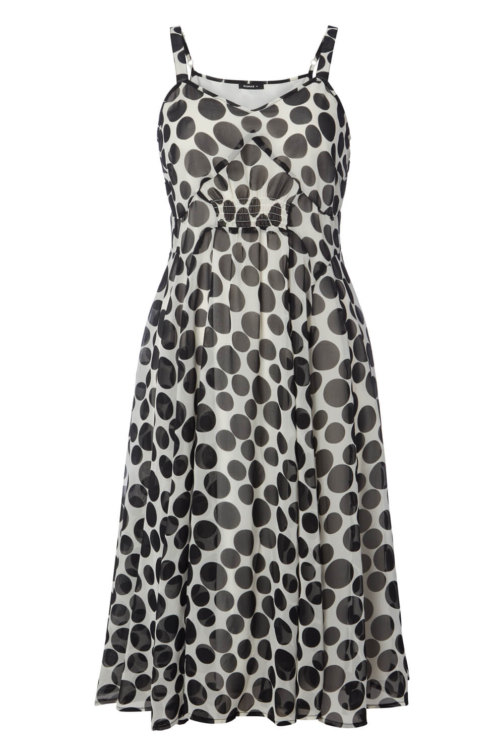 Ivory  Spot Print Fit and Flare Dress, Image 4 of 4