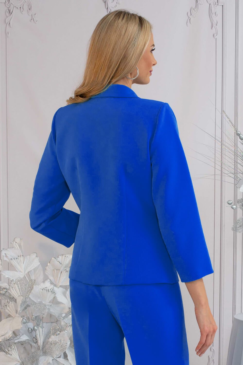 Royal Blue Julianna Pintuck Detail Jacket, Image 2 of 4