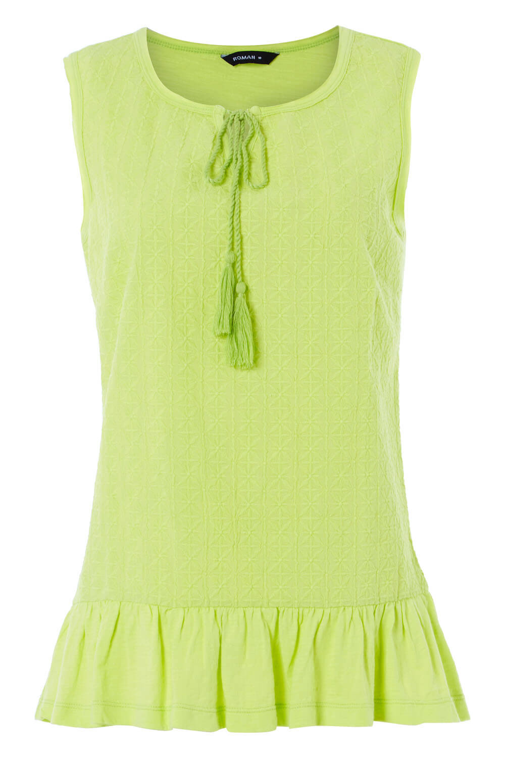 Lime Frill Hem Textured Top, Image 4 of 8