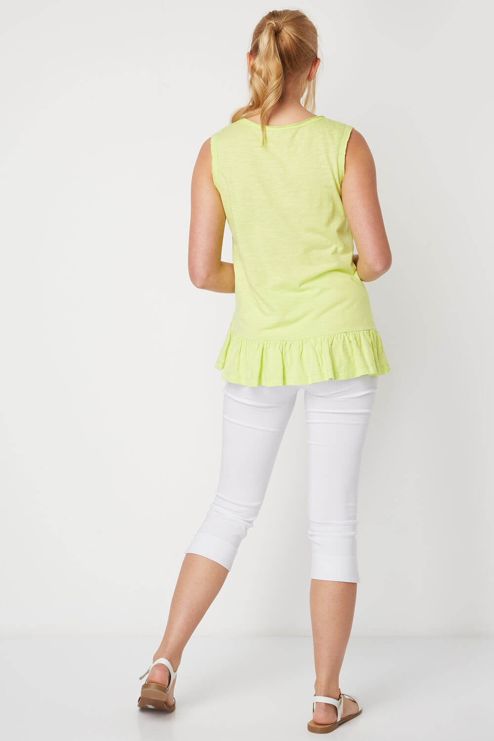 Lime Frill Hem Textured Top, Image 3 of 8
