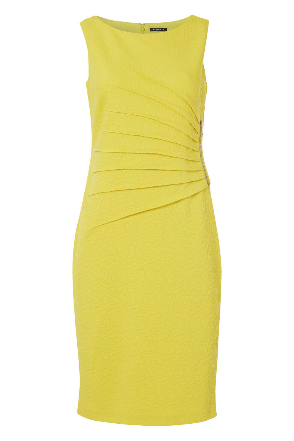 Lime Textured Zip Detail Dress , Image 5 of 5