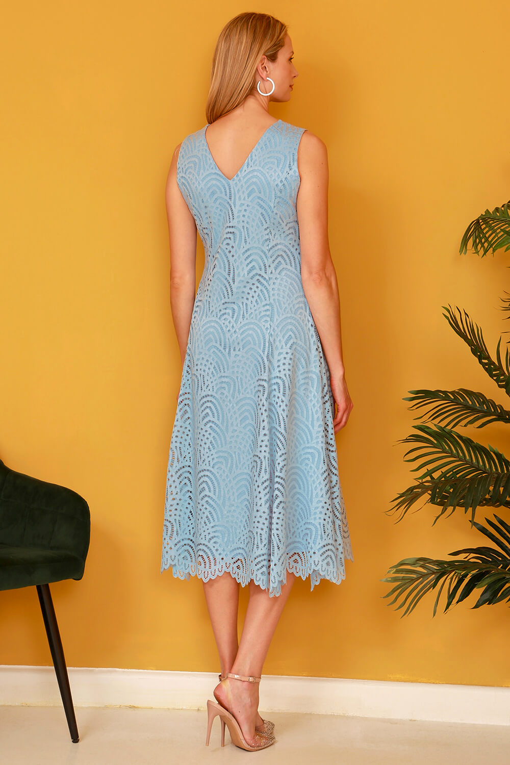Light Blue  Julianna Lace Dress & Shrug Set, Image 3 of 5