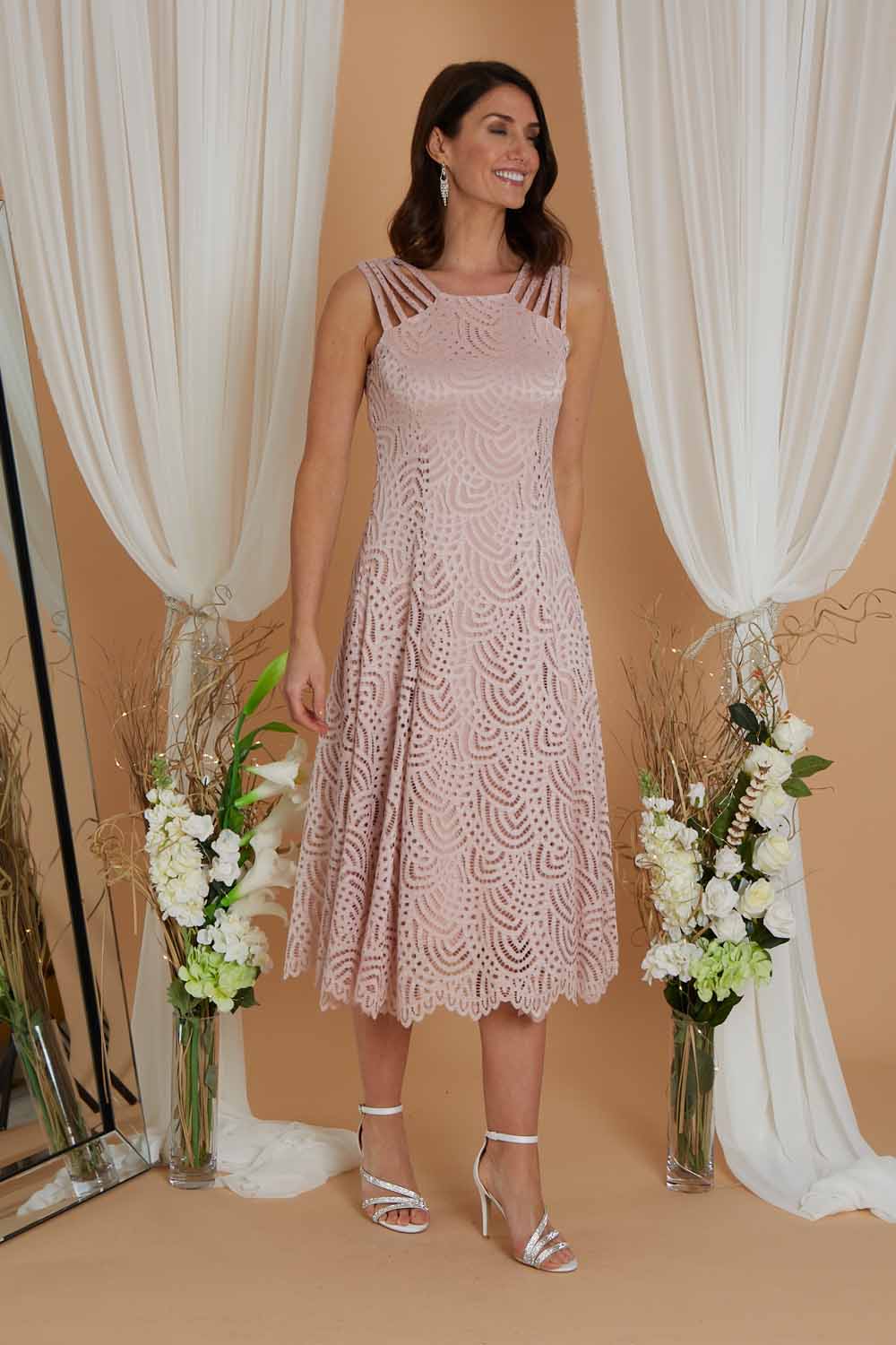 PINK Julianna Lace Dress & Shrug Set, Image 2 of 4