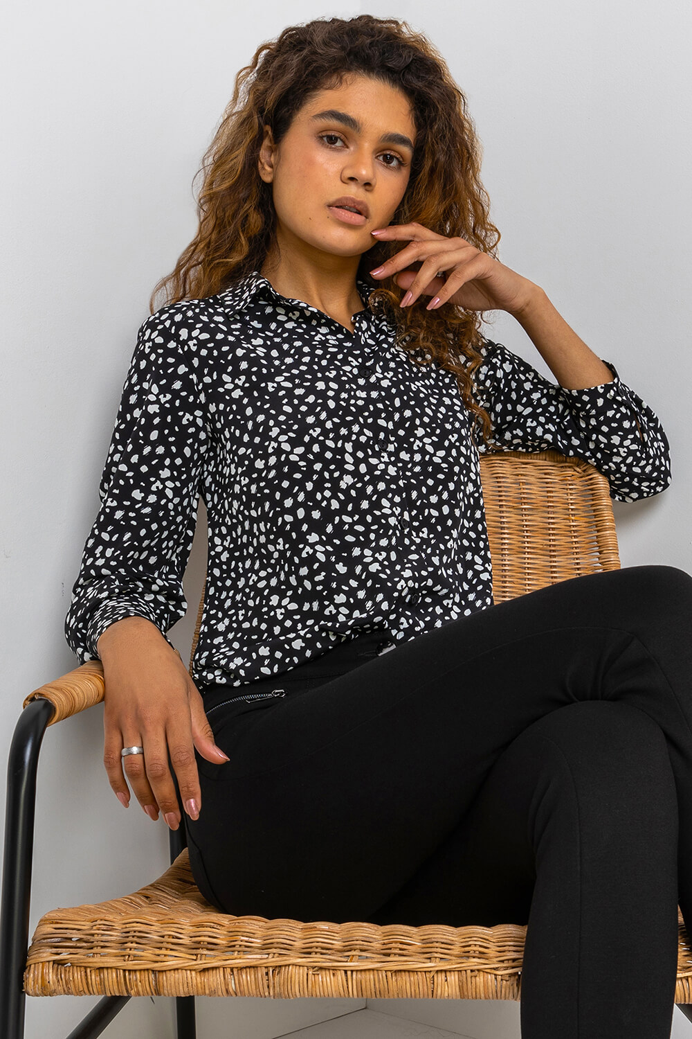 Abstract Spot Print Blouse