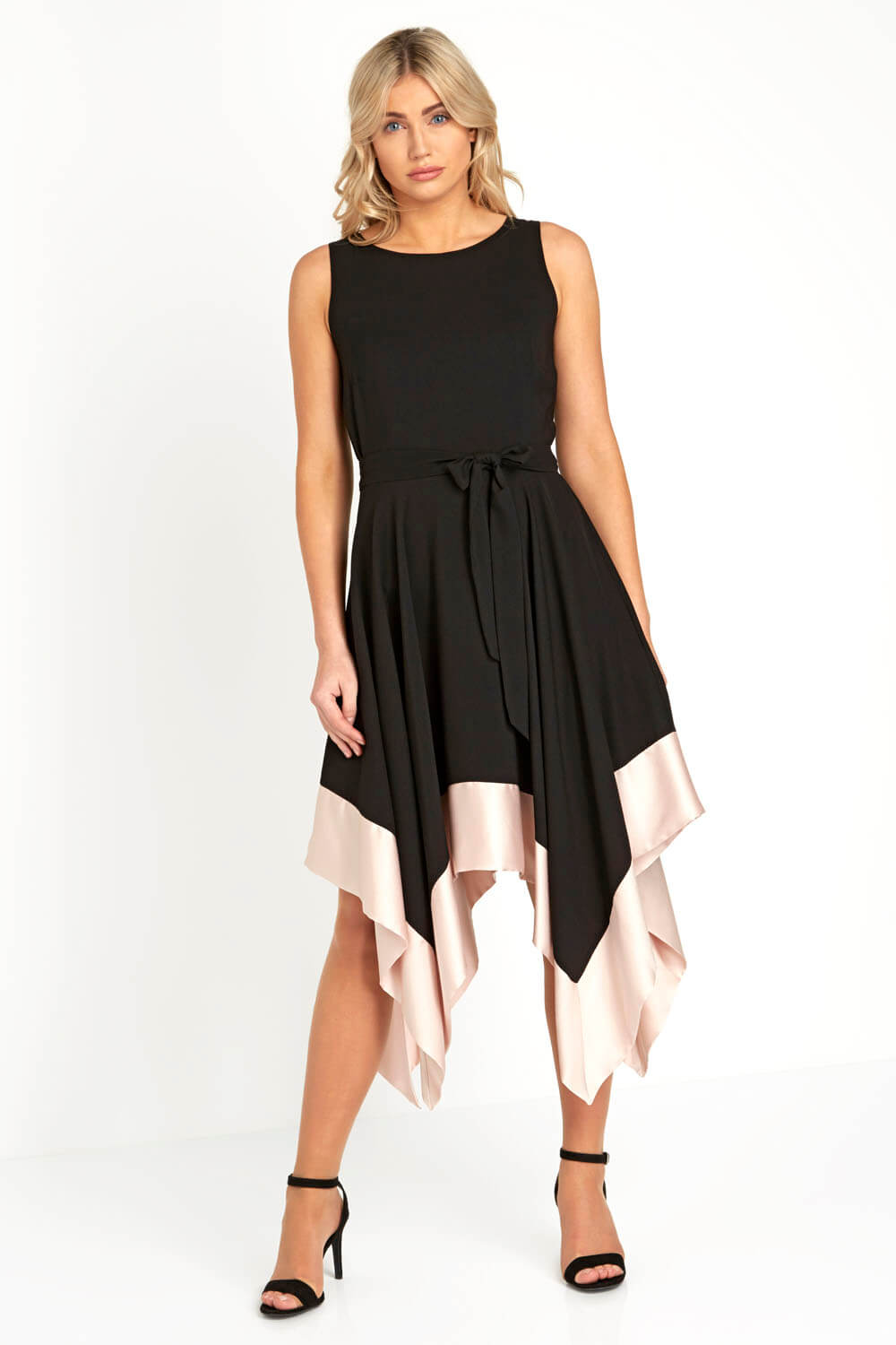 black handkerchief hem dress