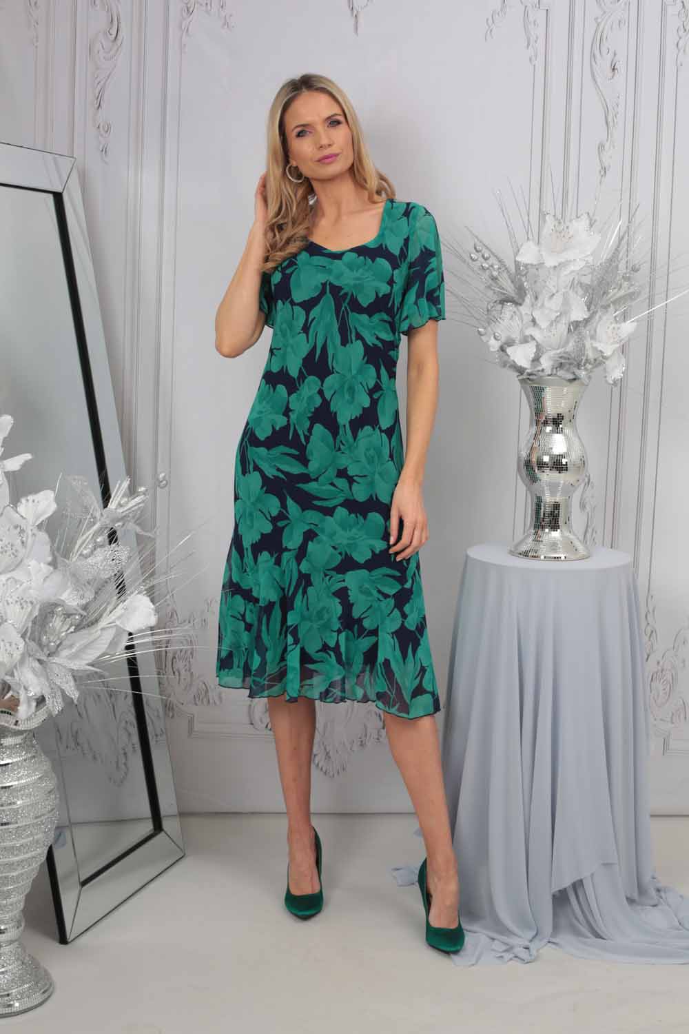 Jade Julianna Floral Print Chiffon Dress | Roman UK