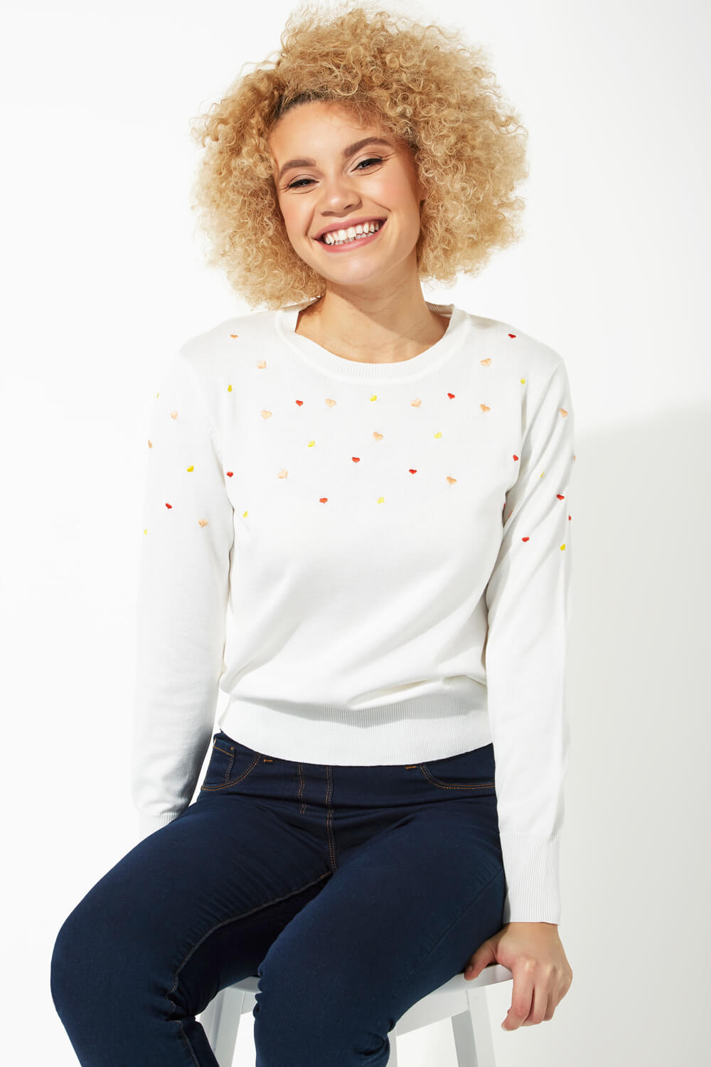 Heart Embroidered Jumper