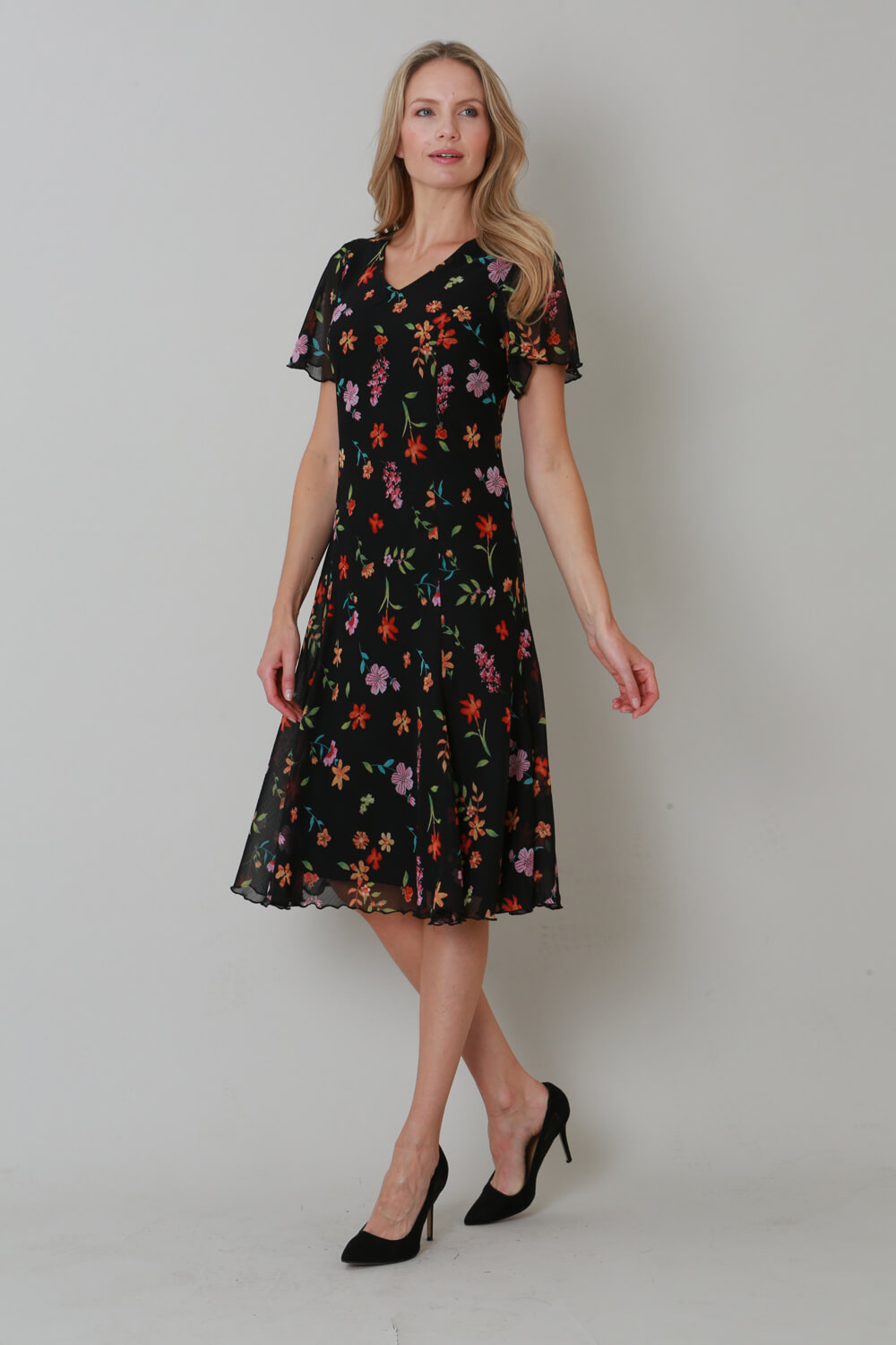 ORANGE Julianna Ditsy Floral Print Dress, Image 3 of 4