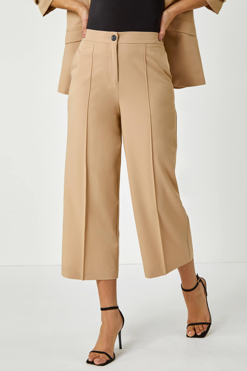 Natural  Tailored Stretch Culottes, Image 4 of 5