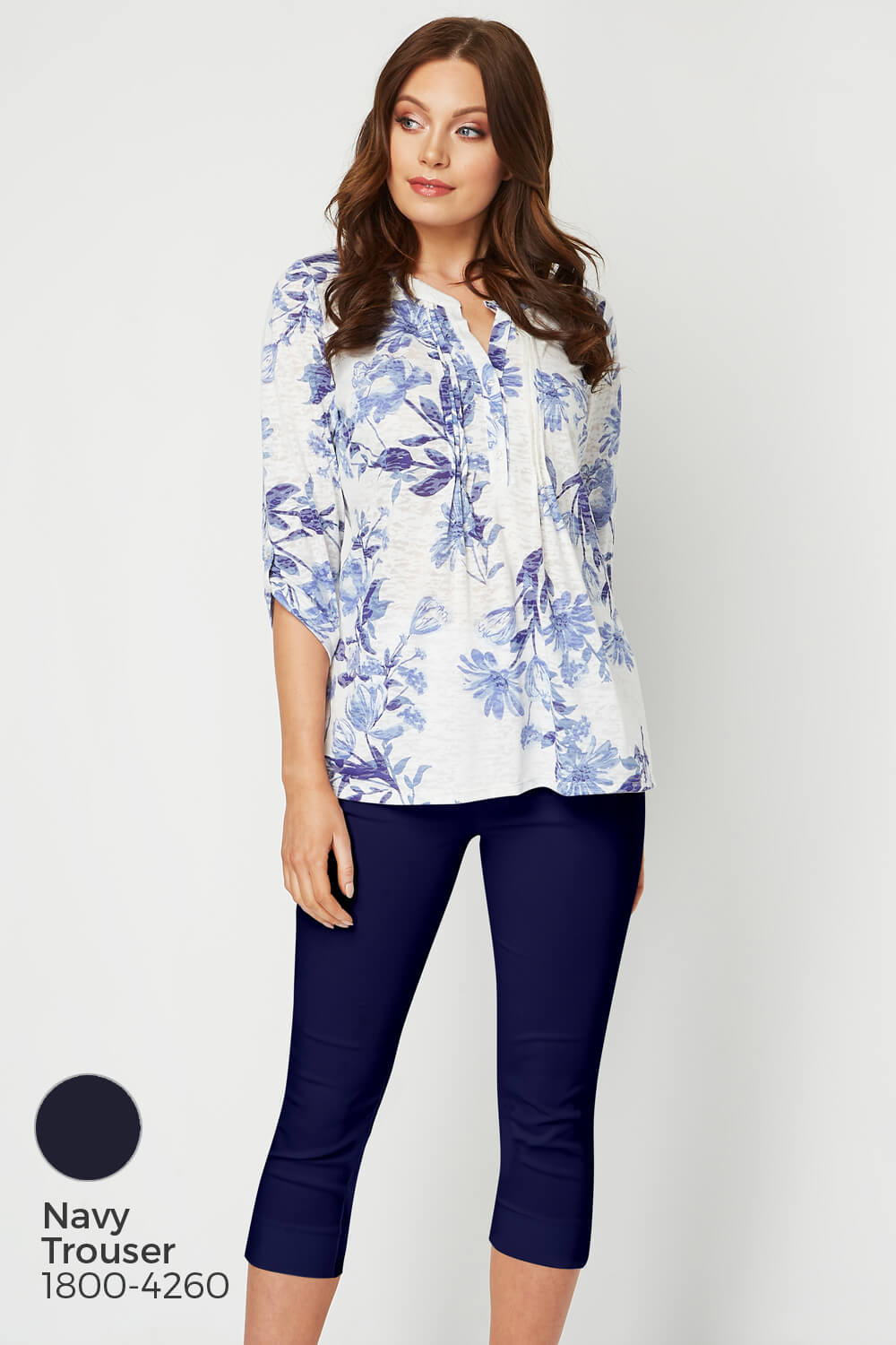 Blue Burnout Floral Jersey Shirt, Image 7 of 8