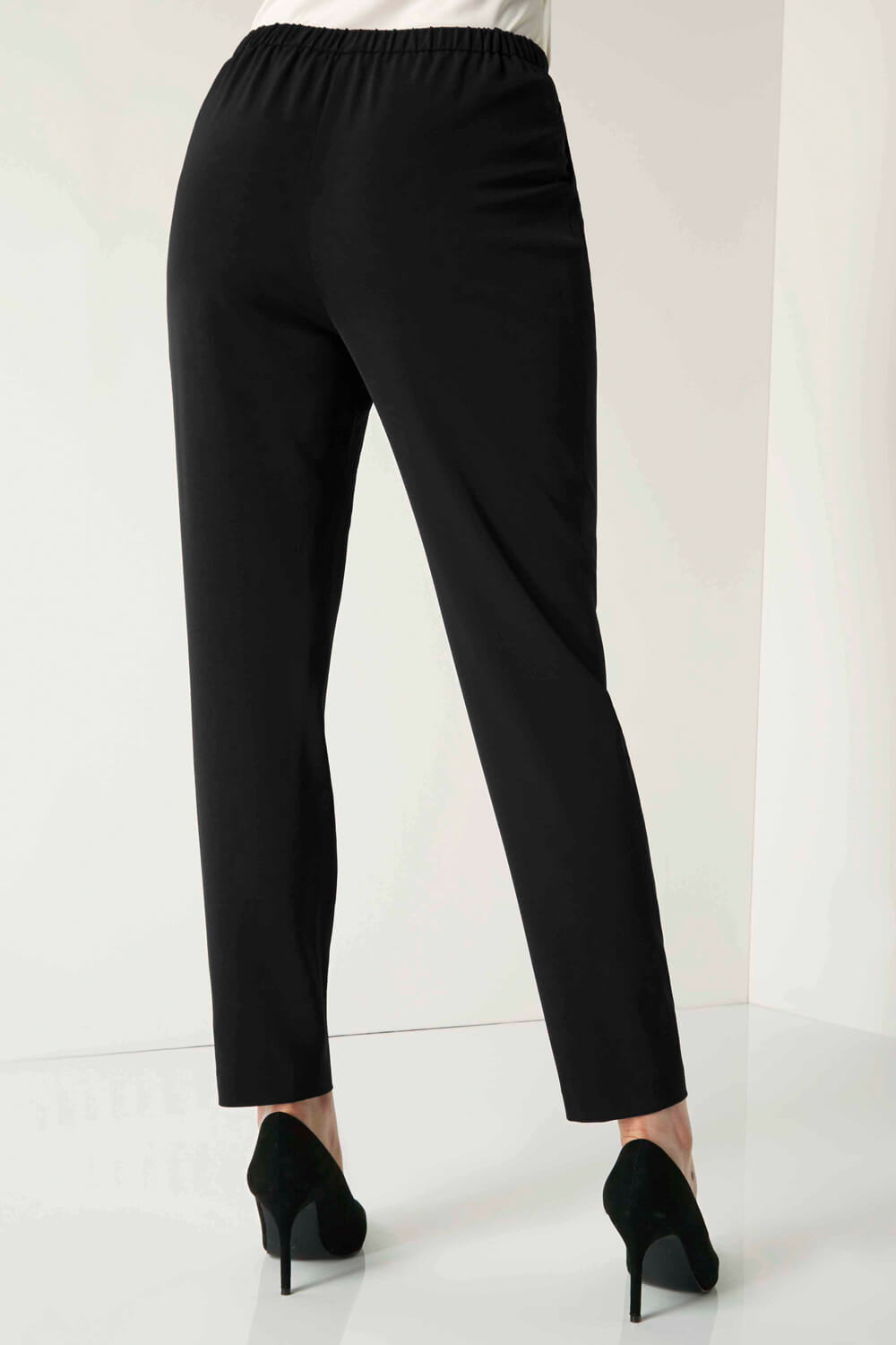 Black Jersey Stretch Harem Trousers, Image 2 of 3