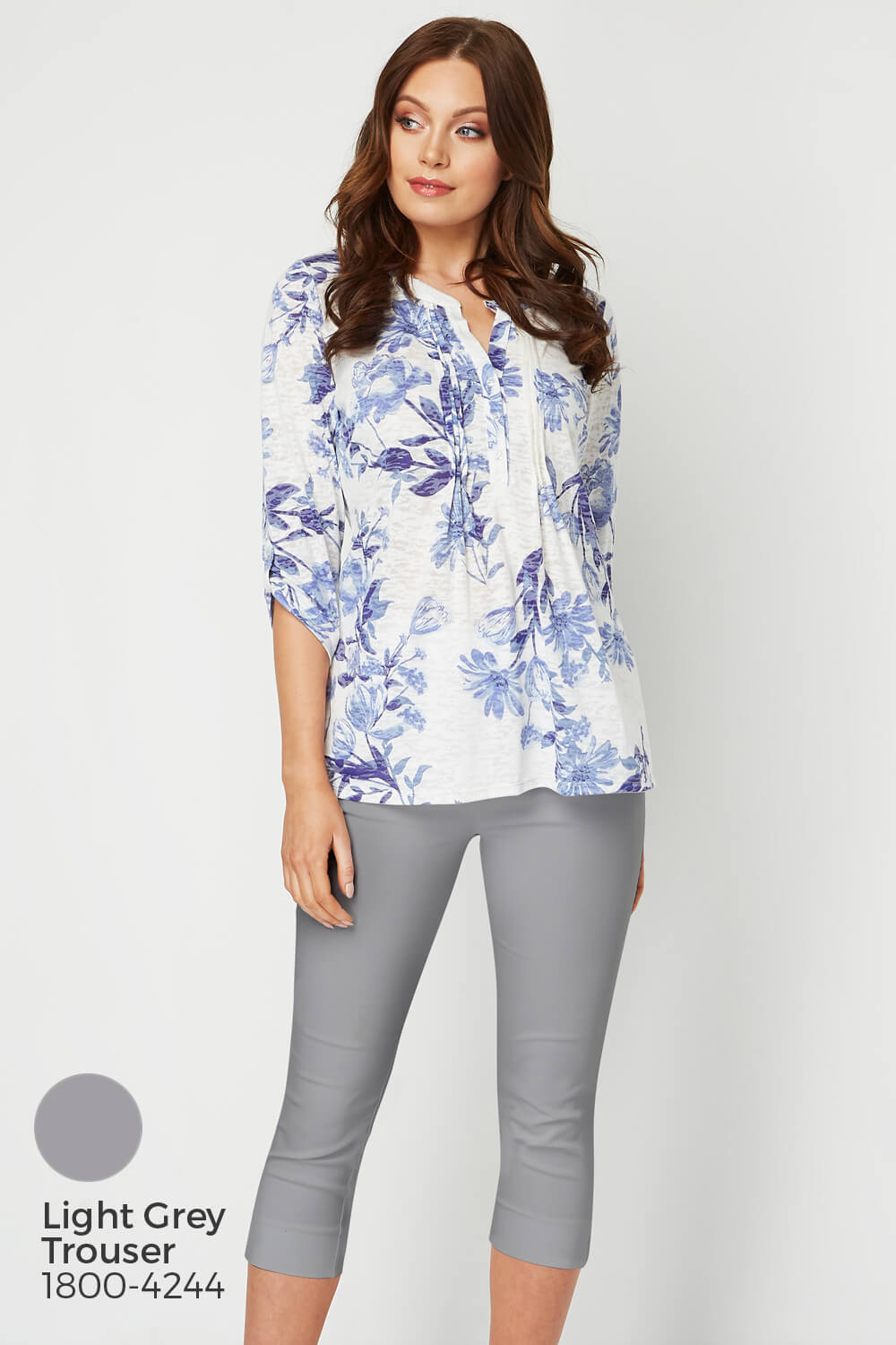 Blue Burnout Floral Jersey Shirt, Image 6 of 8