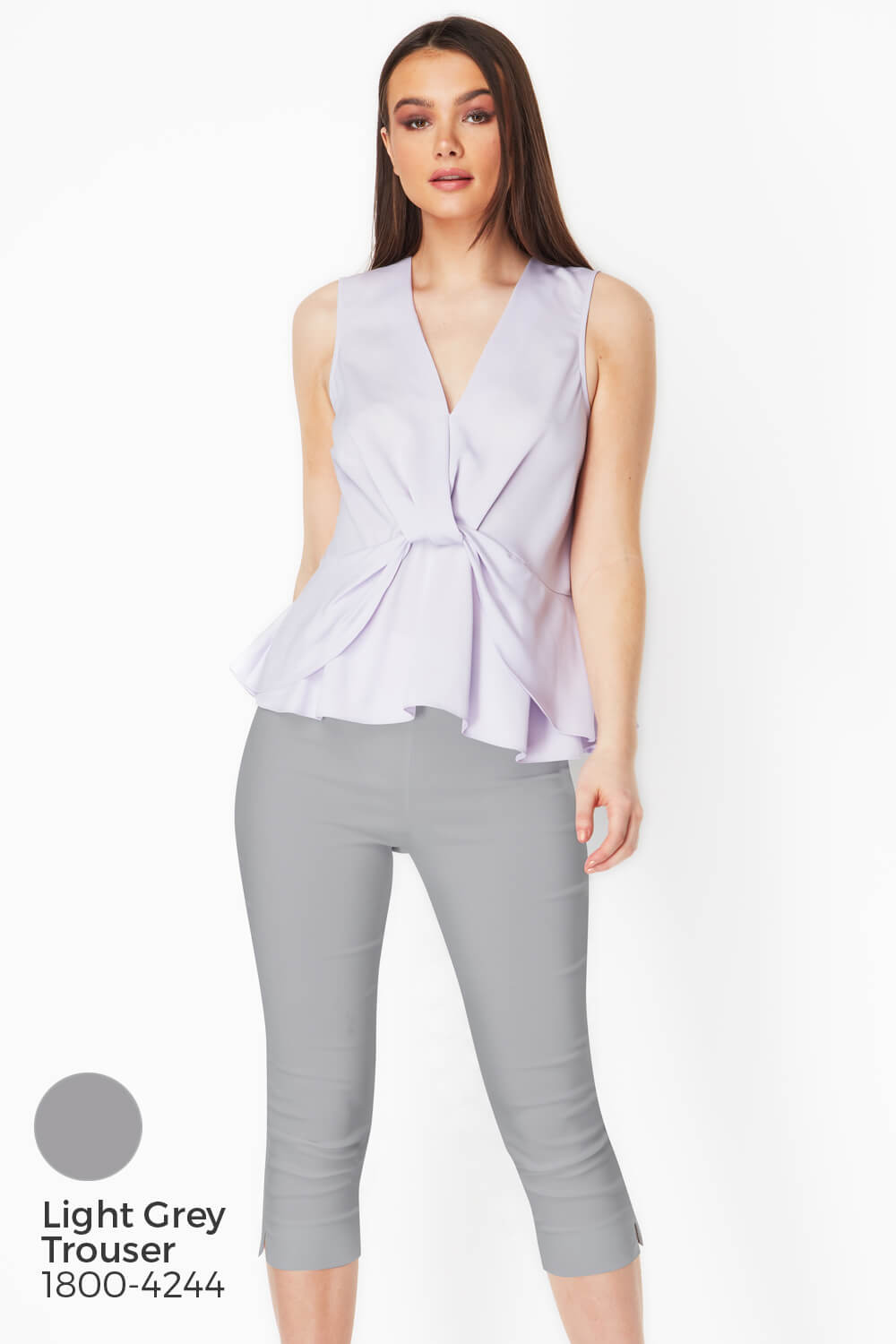 Lilac V-Neck Knot Front Top , Image 9 of 9
