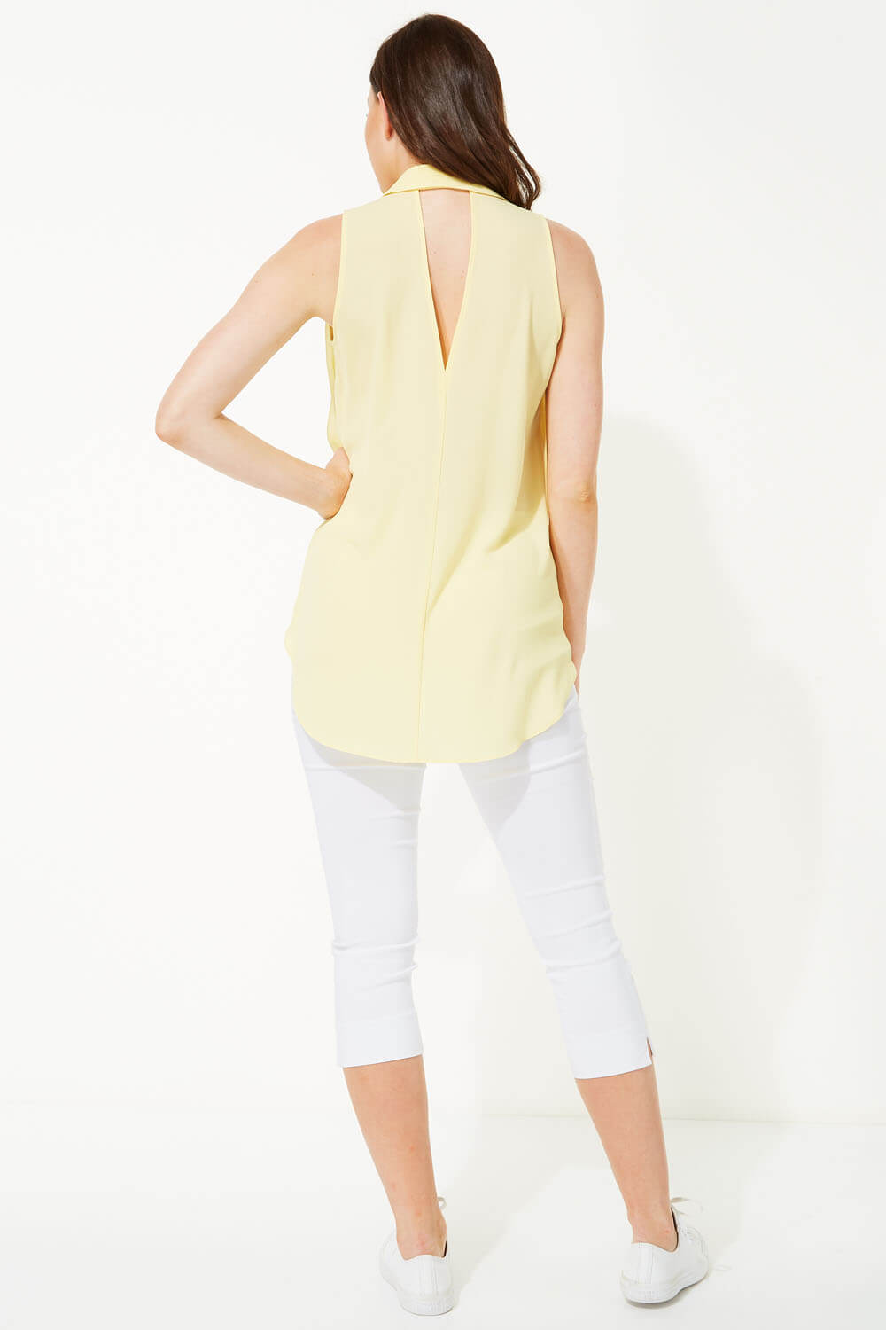 Lemon  Waterfall Front Button Up Blouse, Image 3 of 5