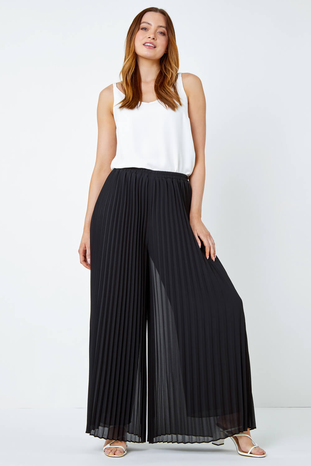 Buy BE INDI Multi Womens Check Wide Leg Pleated Palazzo Pants  Shoppers  Stop