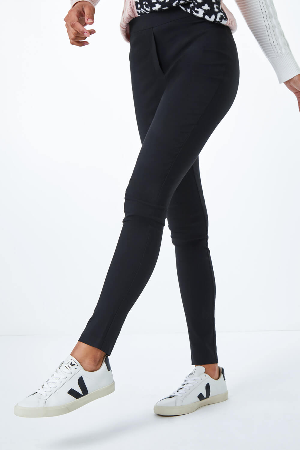 Black 31" Full Length Stretch Trouser, Image 1 of 4