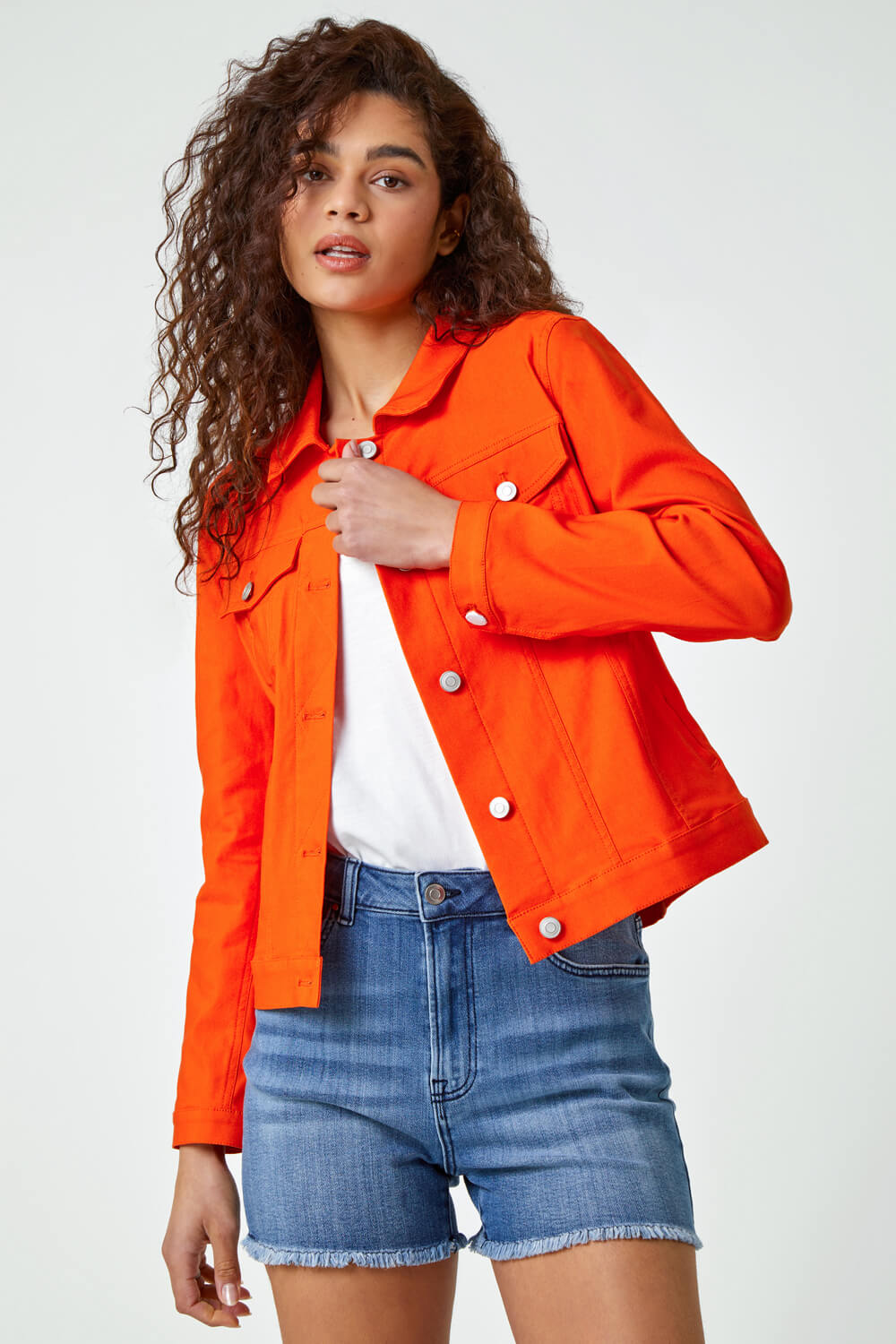 Orange Stretch Pocket Detail Jacket | Roman UK