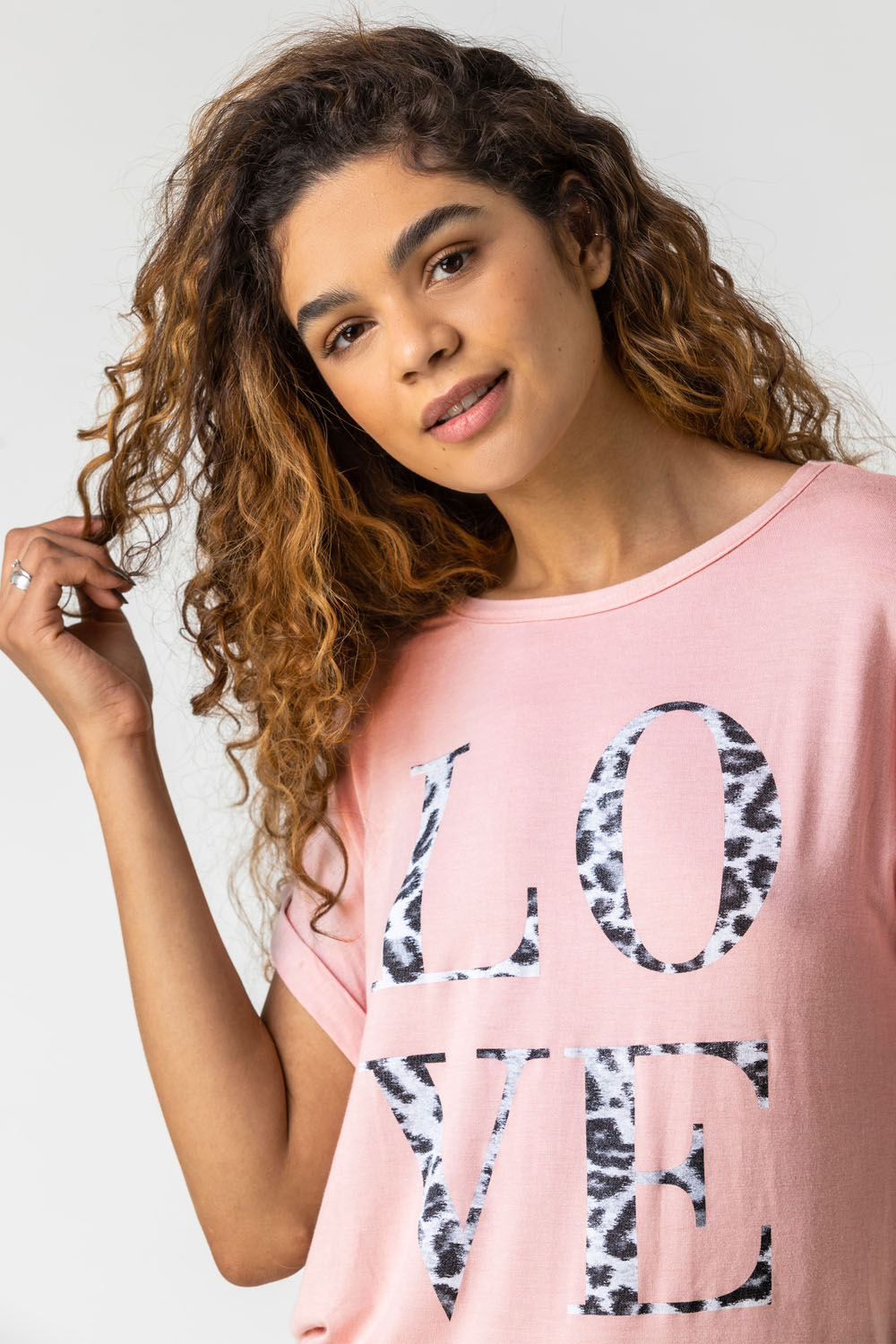 Light Pink Animal Print Love T-Shirt, Image 4 of 4