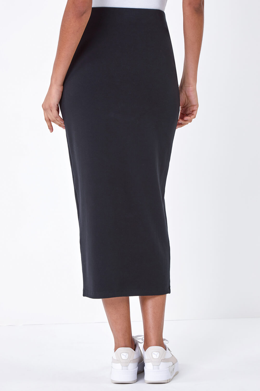  Plain Stretch Bodycon Skirt, Image 3 of 5