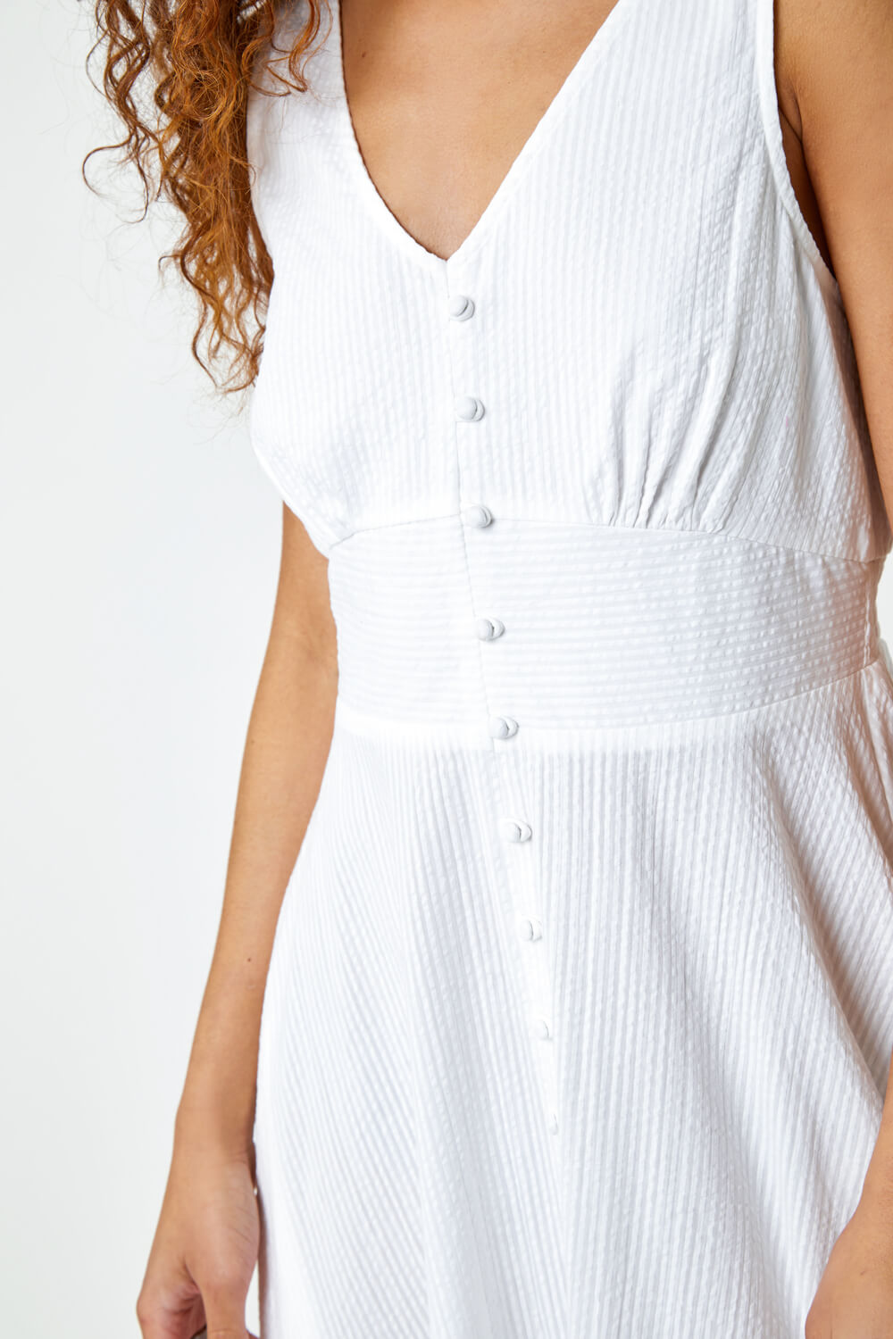 White sleeveless cotton hot sale dress