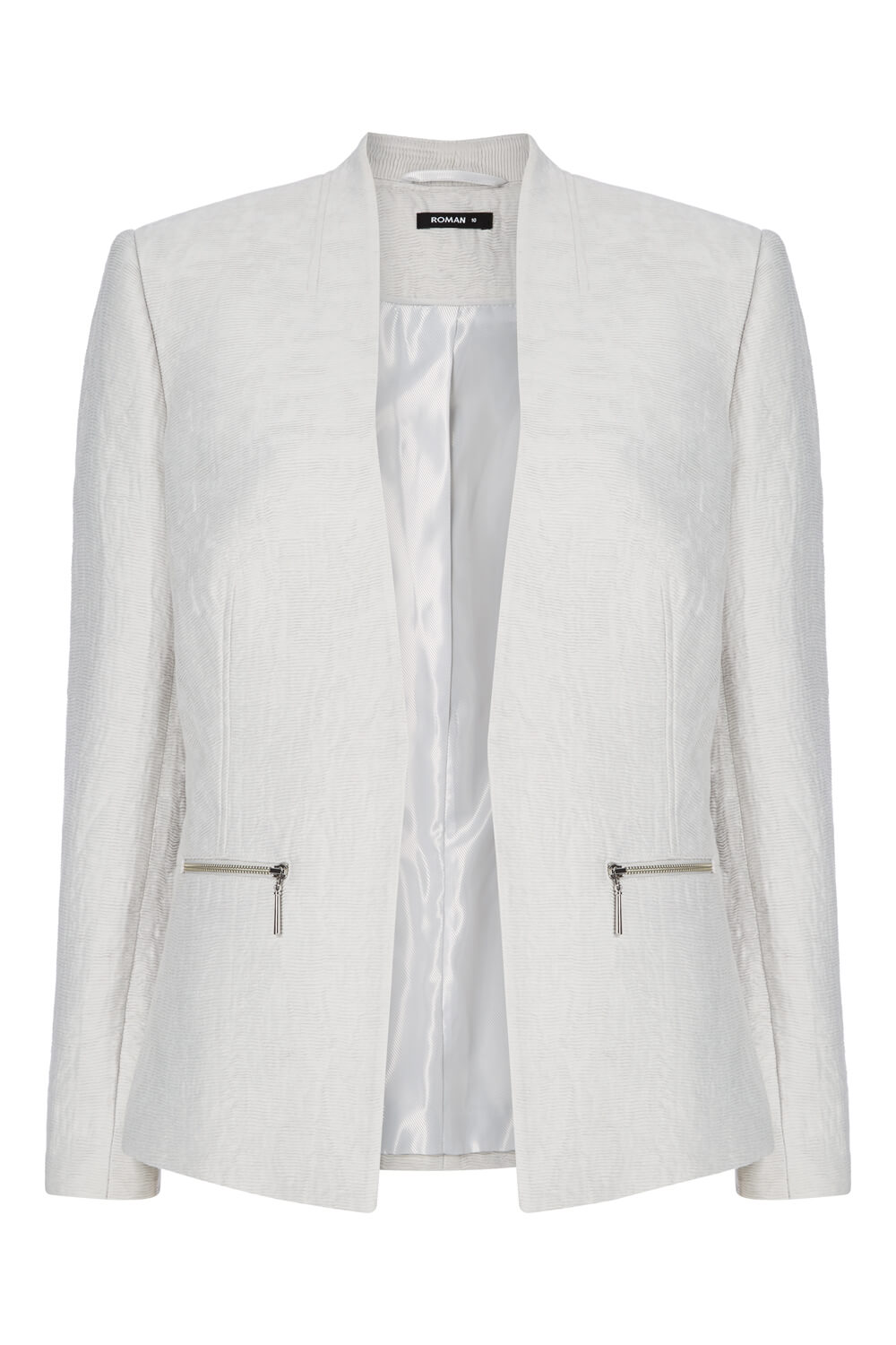 Light Grey Pleat Tailored Jacket, Image 5 of 5