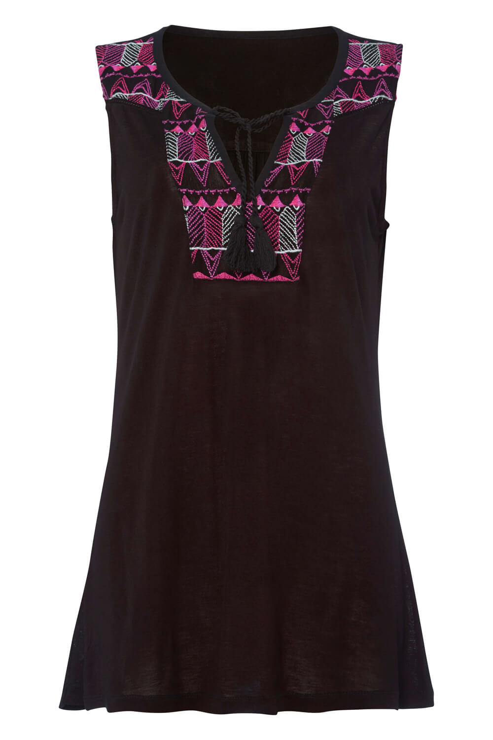 Embroidered Jersey Top in Black Roman Originals UK