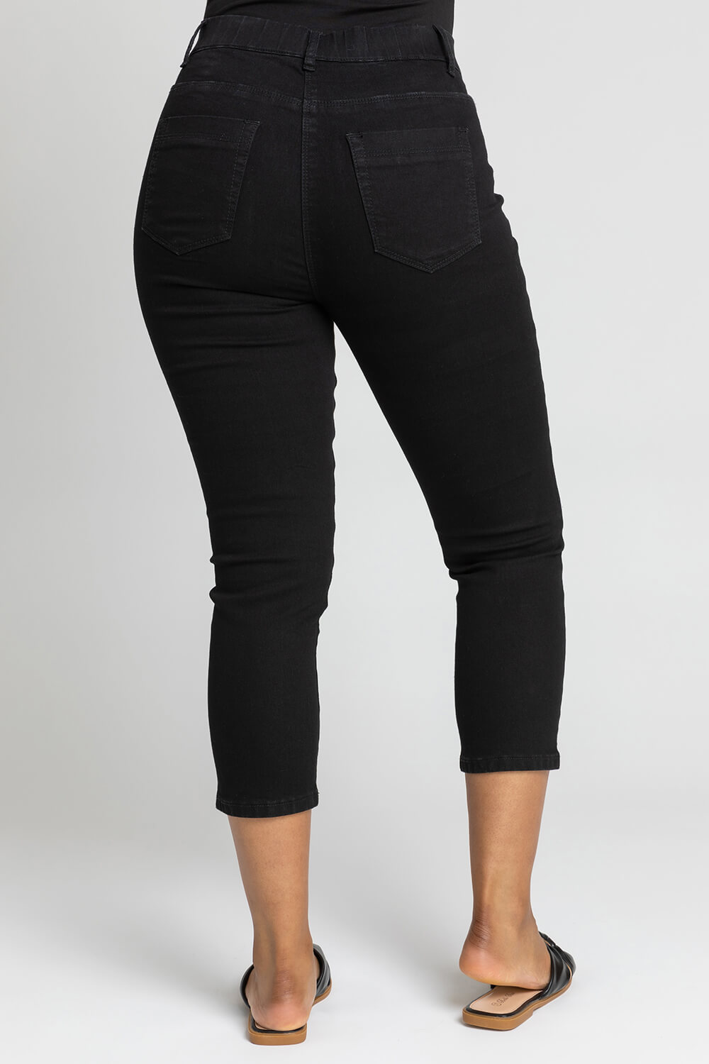 Jaquline Design Women's Plus Size 26 Capri Cropped Pants Black W/5 Pockets NWT 
