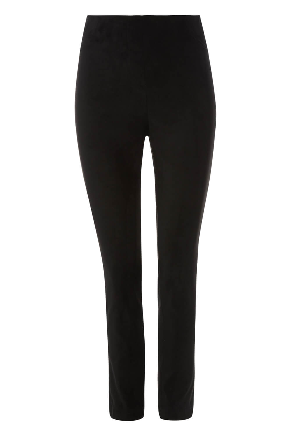 Black Full Length Suedette Stretch Trousers, Image 5 of 5