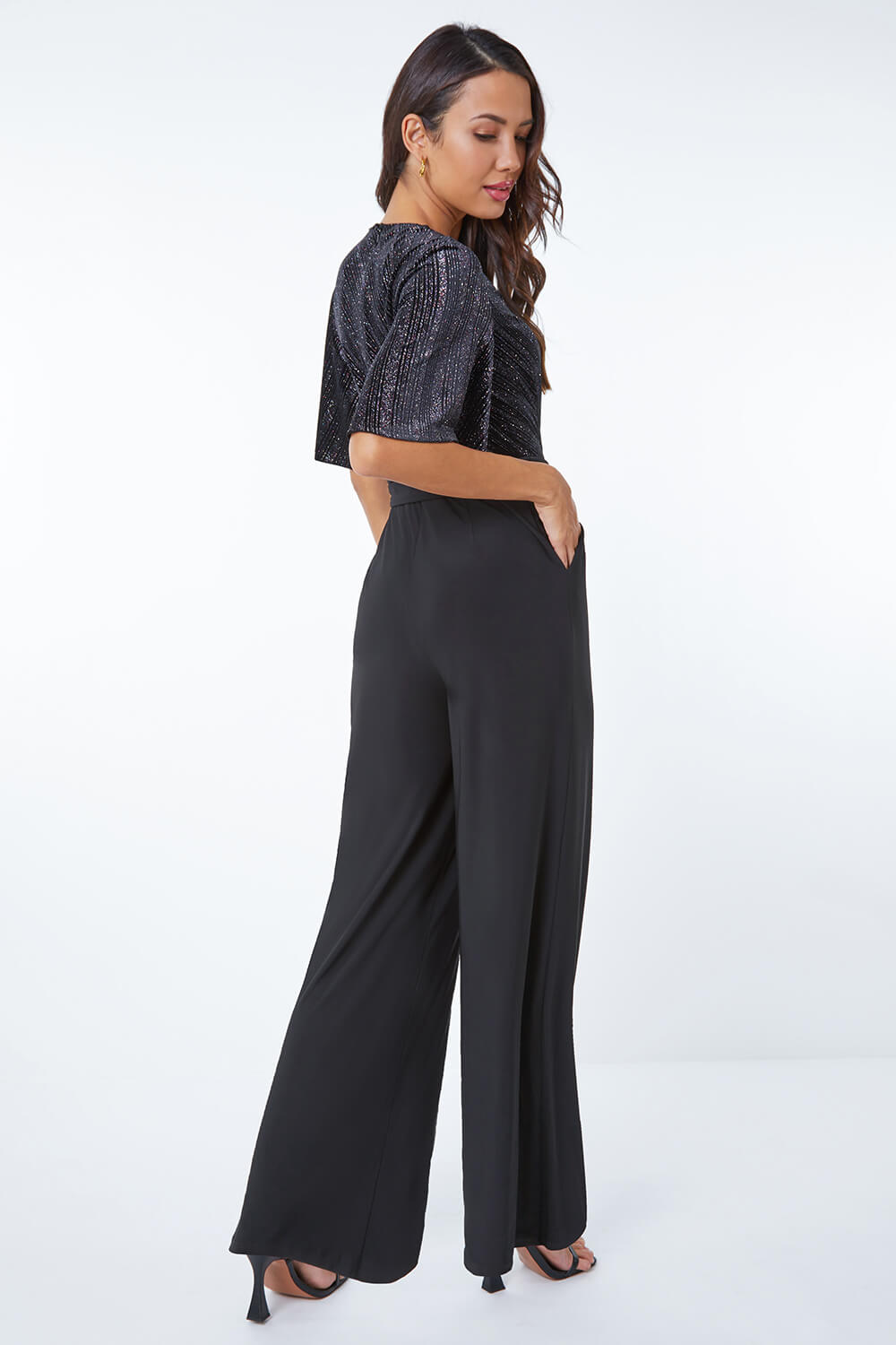 Missfiga Black Abstract Print Wide Leg Crop Jumpsuit | New Look