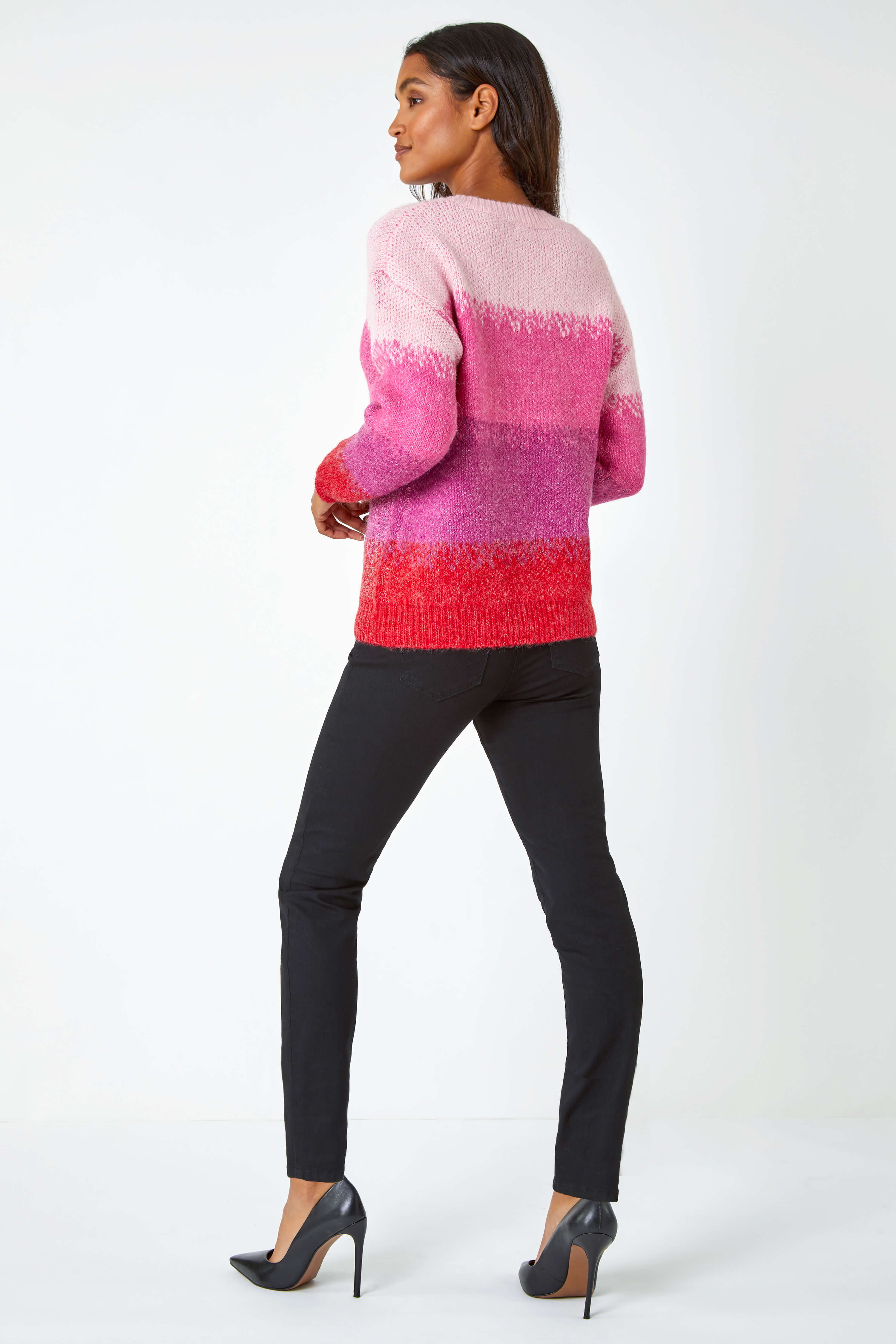 PINK Stripe Print Knitted Jumper, Image 3 of 5