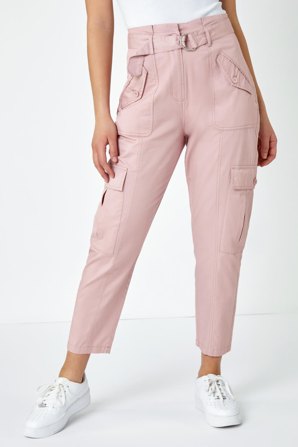 Light Pink Utility Pocket Cargo Trousers, Image 4 of 5