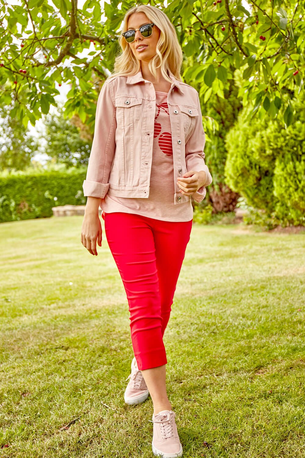 Light Pink Classic Cotton Denim Jacket, Image 3 of 4