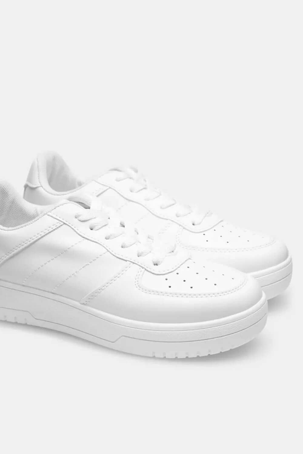 White Sporty Lace Up Trainer, Image 5 of 5