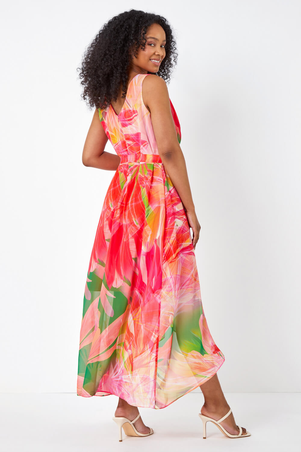 PINK Petite Sleeveless Floral Print Maxi Dress, Image 3 of 5
