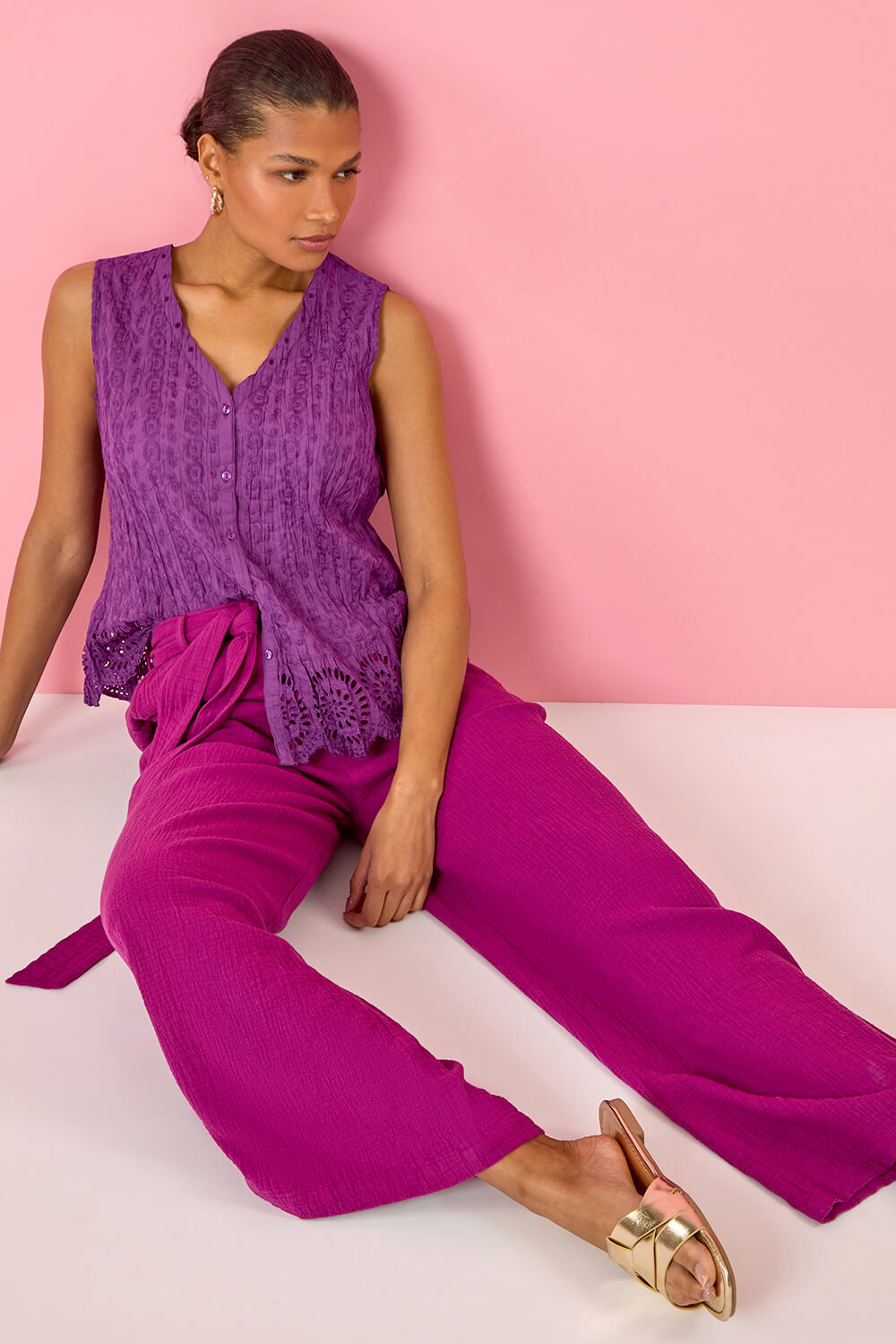 Trousers Bini Heavy jersey magenta