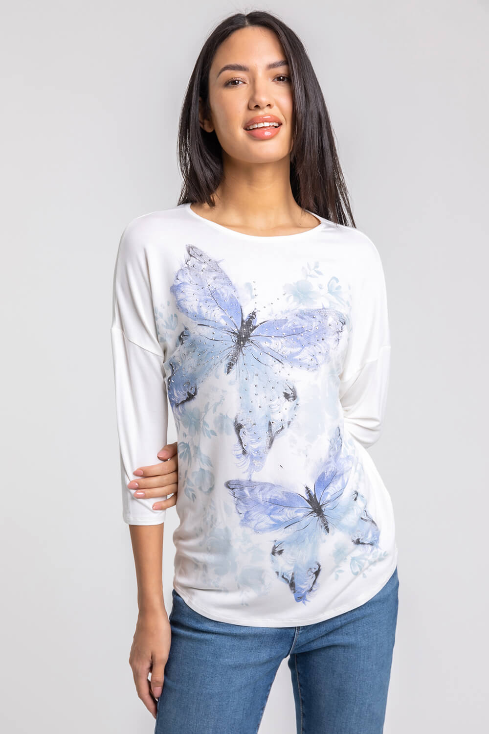 Butterfly Diamante Embellished Top