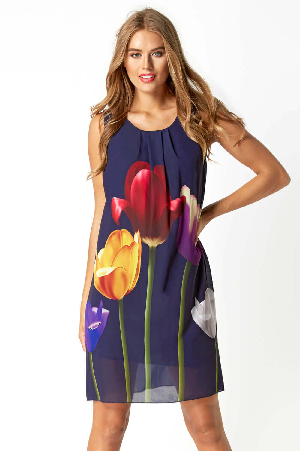 Tulip Print Swing Dress