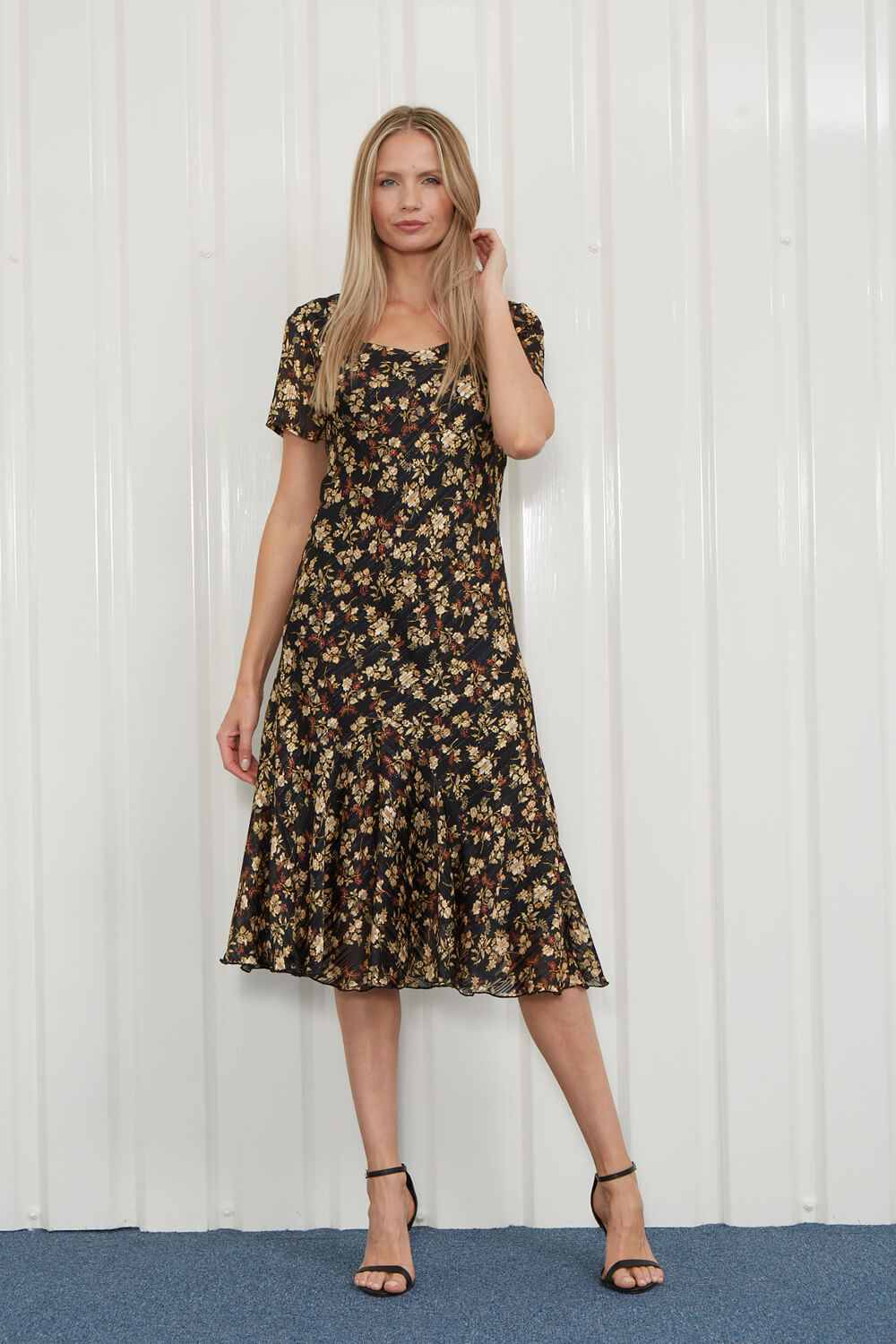 Olive Julianna Floral Print Chiffon Dress, Image 3 of 4