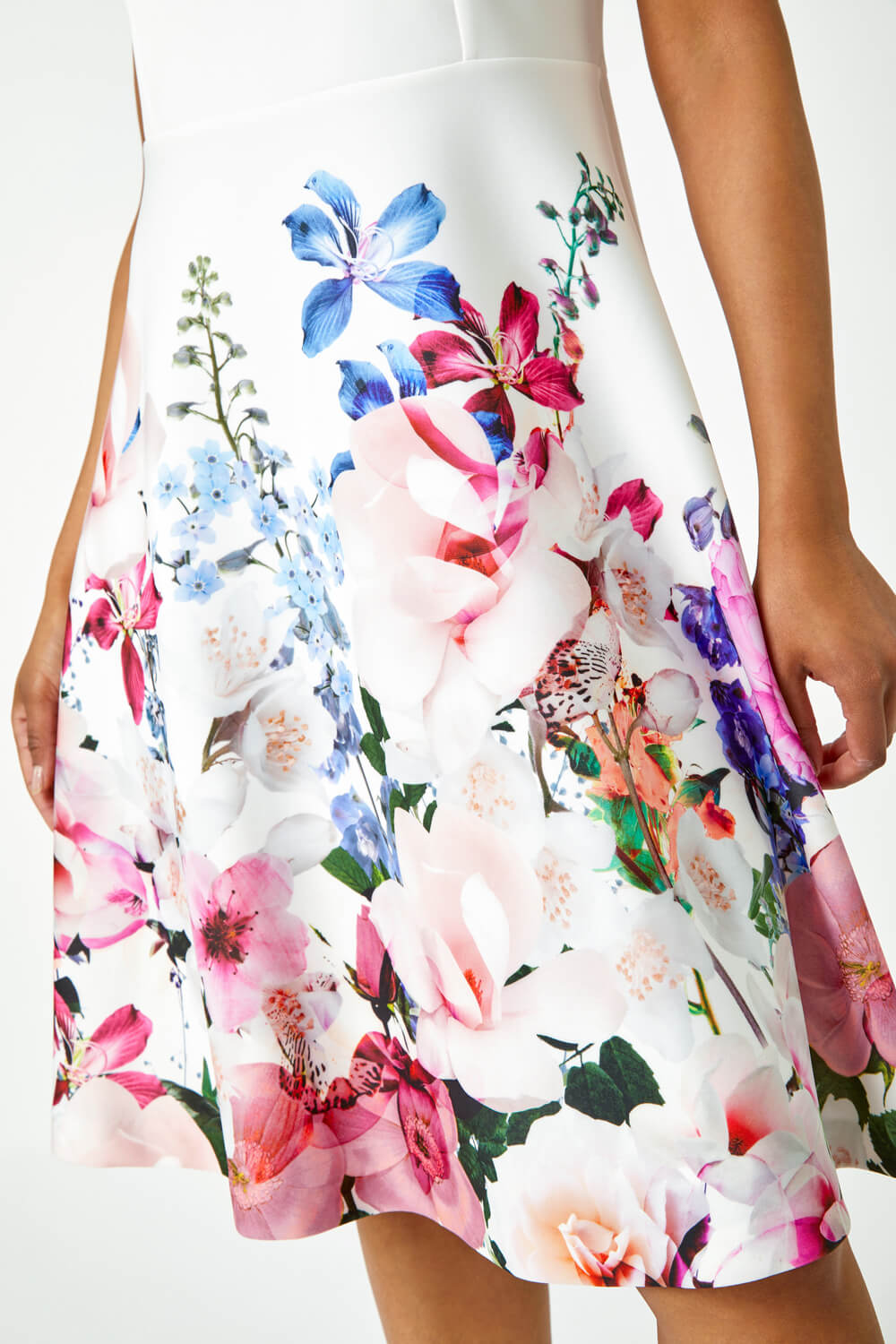 Ivory  Petite Premium Stretch Floral Dress , Image 5 of 5