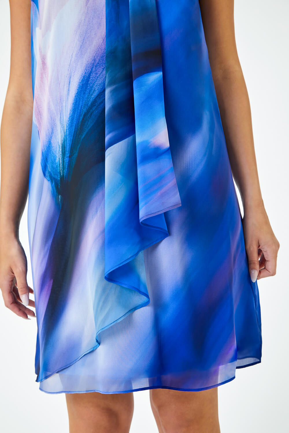Navy  LIMITED Abstract Halter Neck Shift Dress, Image 5 of 5