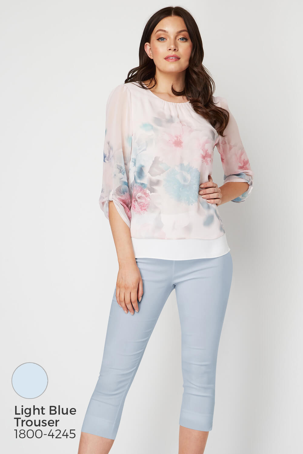 Light Pink Floral Overlay Top, Image 6 of 8