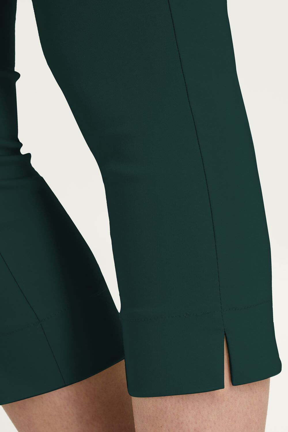 Dark Green Cropped Stretch Trouser, Image 3 of 6