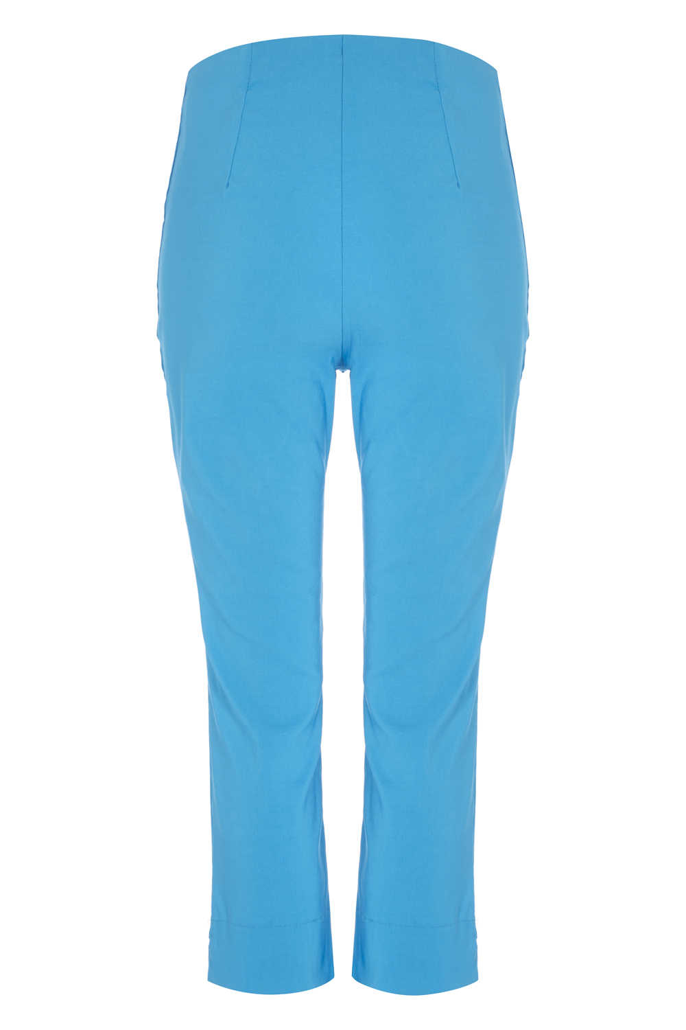 Turquoise Cropped Stretch Trousers, Image 4 of 5