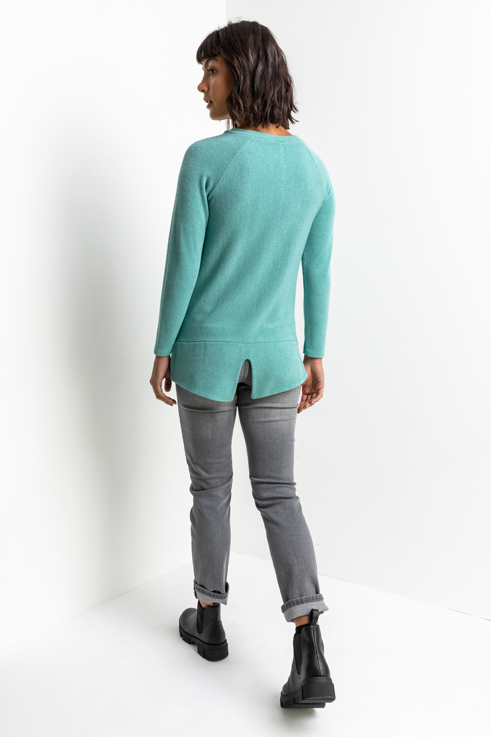 Mint Soft Jersey Sweatshirt with Necklace, Image 2 of 5