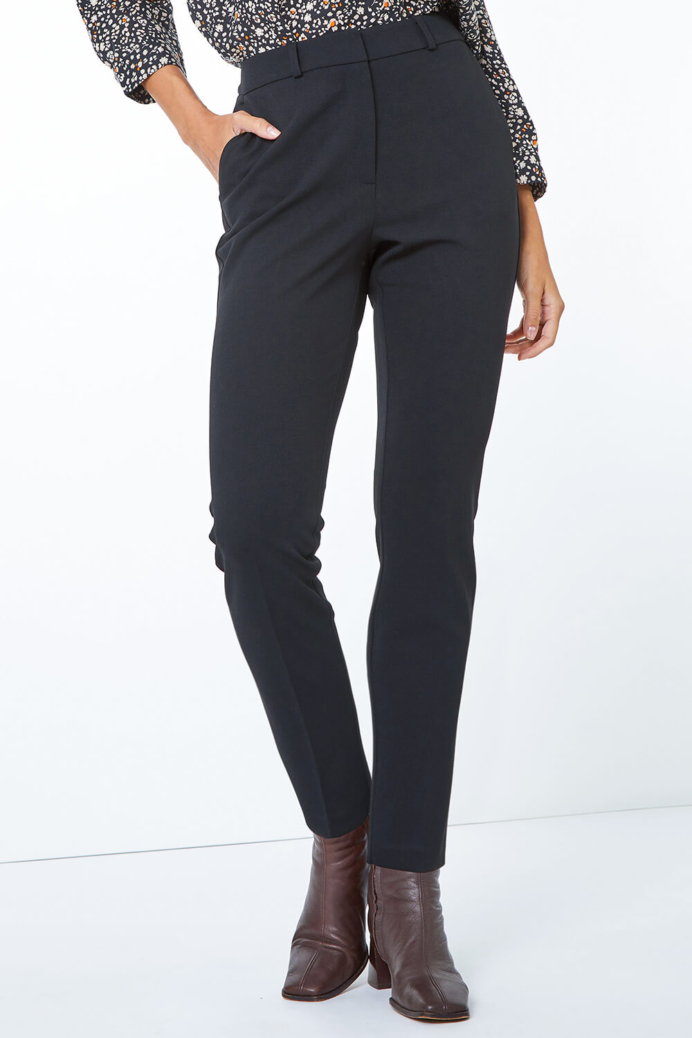 Black Tapered Leg Smart Trouser, Image 5 of 5