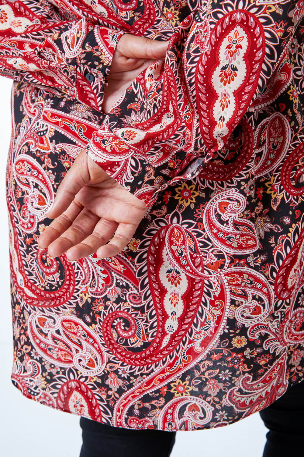 Red Curve Paisley Print Shirt, Image 5 of 5