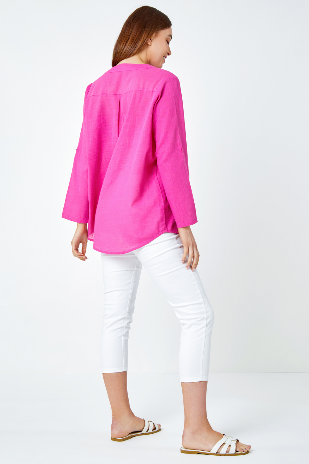 PINK Button Detail Cotton Overshirt, Image 3 of 5