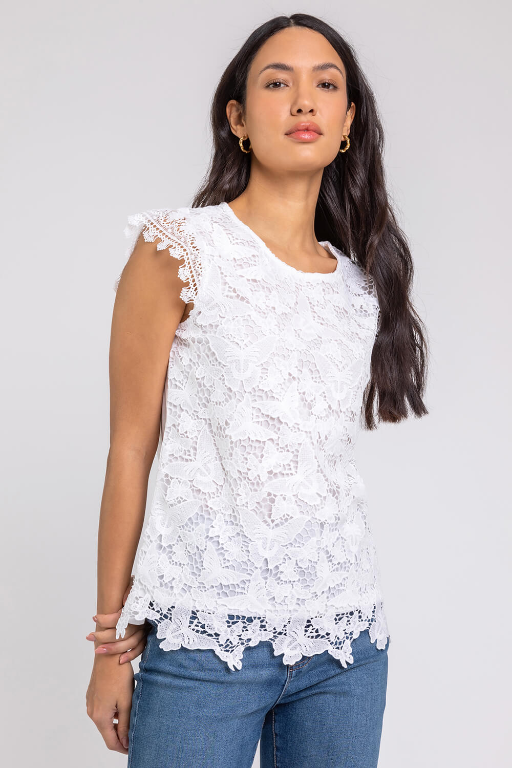 Butterfly Lace Stretch Top