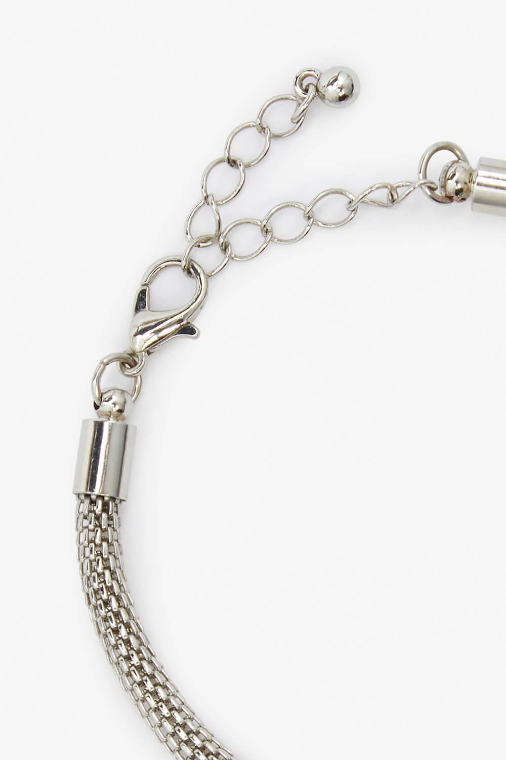 Silver Textured Charm Bead Bracelet, Image 3 of 6