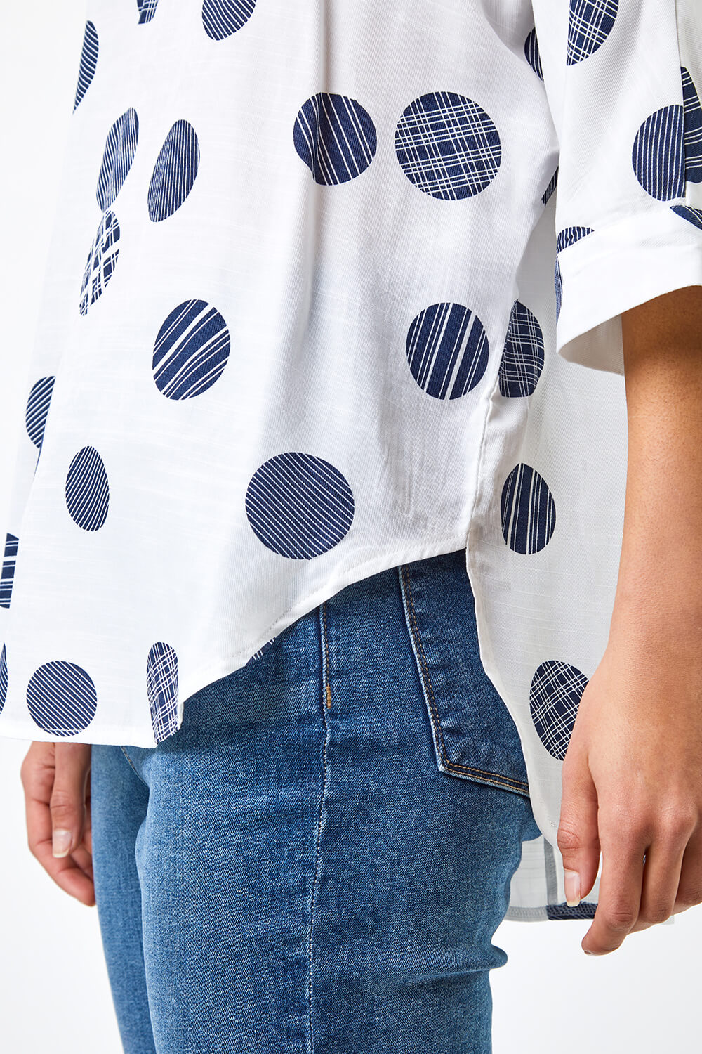 Ivory  Abstract Spot Print Top, Image 6 of 6